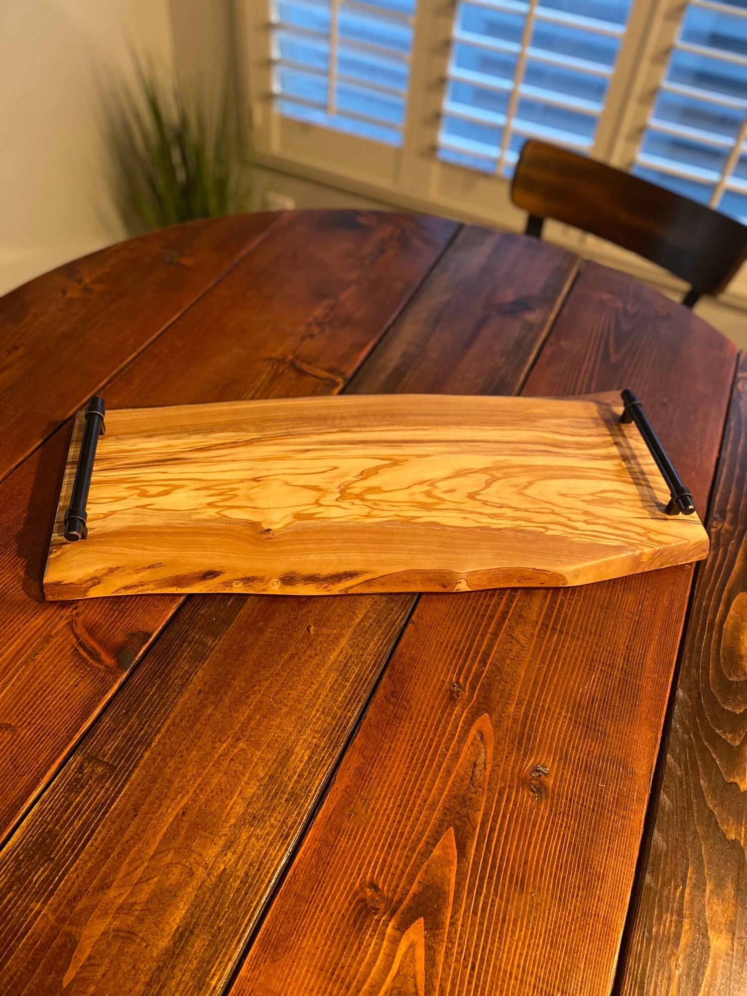 Personalized Live Edge Charcuterie Board - Olive Wood